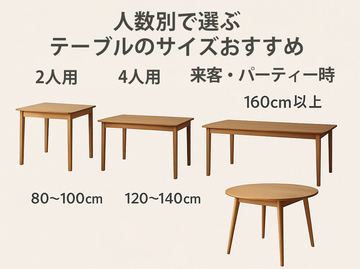 人数別で選ぶダイニングテーブルのサイズ|おすすめ