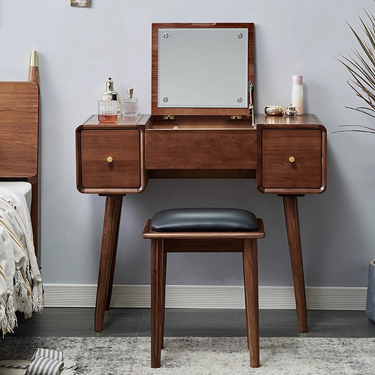 ドレッサー 化粧台 化粧テーブル 天然木 鏡付き xh-118 - BestKagu