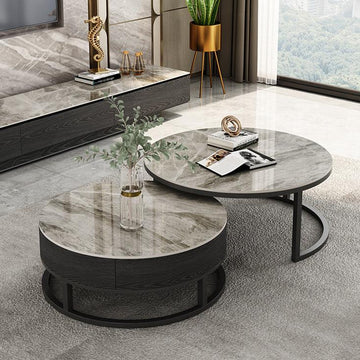 ネストテーブル 2個セット 円型 yz-822 丸テーブル - BestKagu