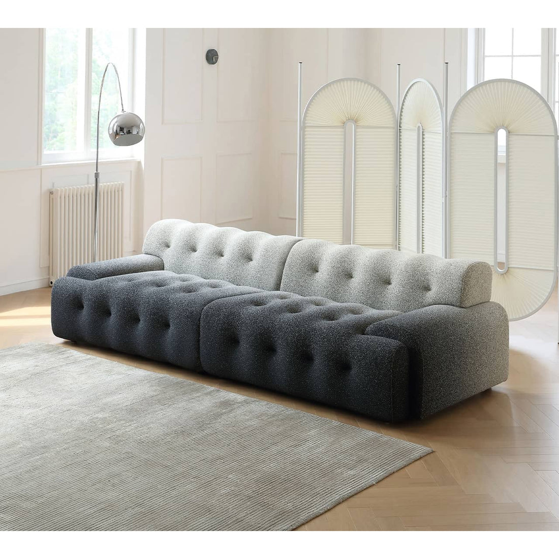 ソファー 幅270cm 3人掛け 4人掛け グラデーション ファブリック おしゃれ my-347 - BestKagu