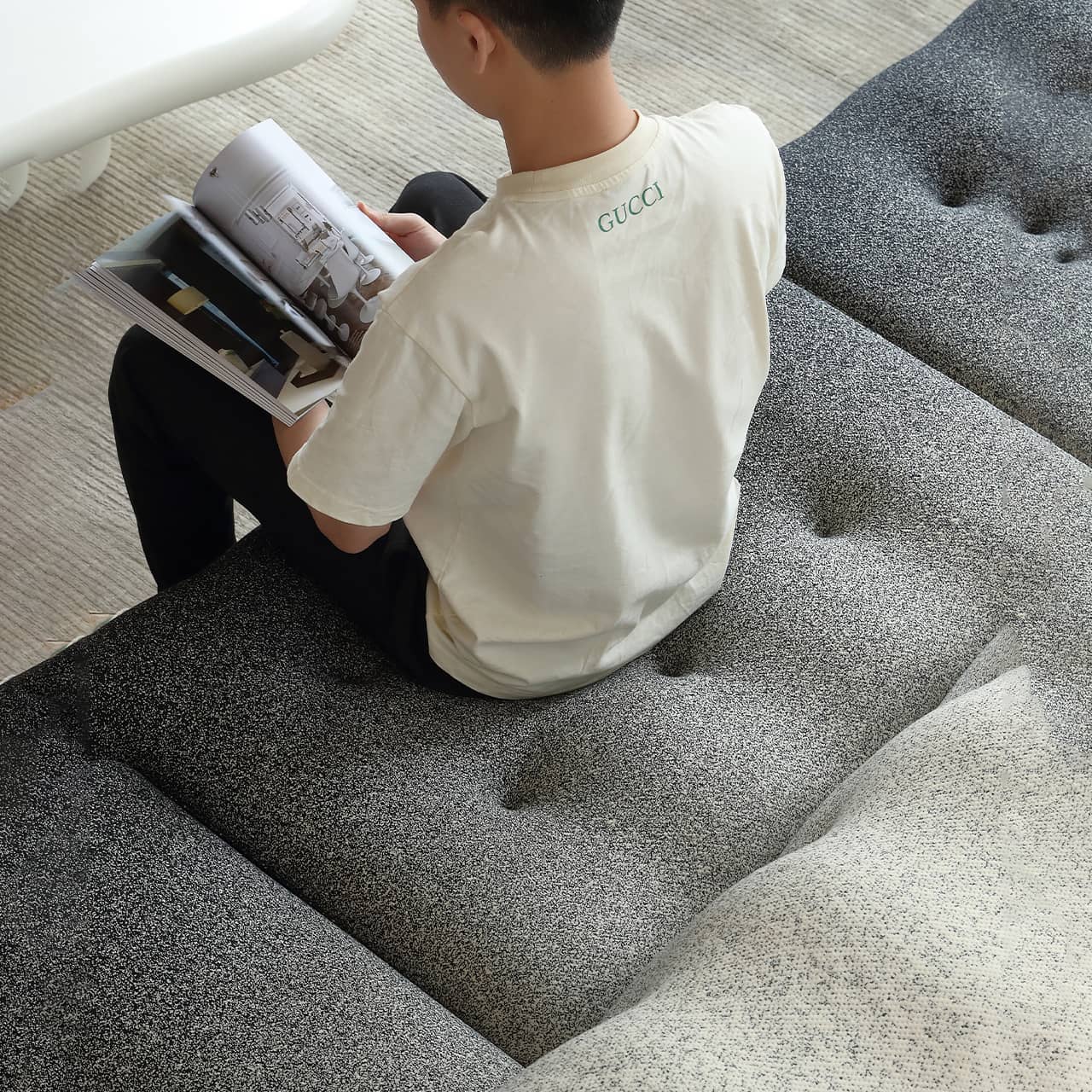 ソファー 幅270cm 3人掛け 4人掛け グラデーション ファブリック おしゃれ my-347 - BestKagu