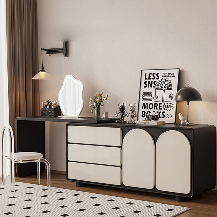 ドレッサー 伸縮式 化粧台 チェスト収納 ブラック おしゃれ bssy-327  - BestKagu