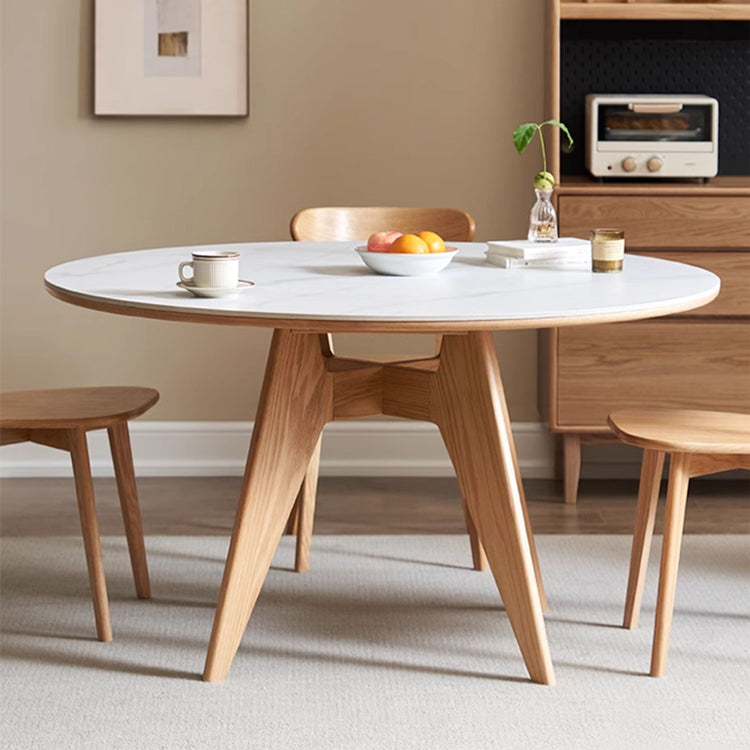 ダイニングテーブル丸テーブルセラミック製天板無垢材脚l7115