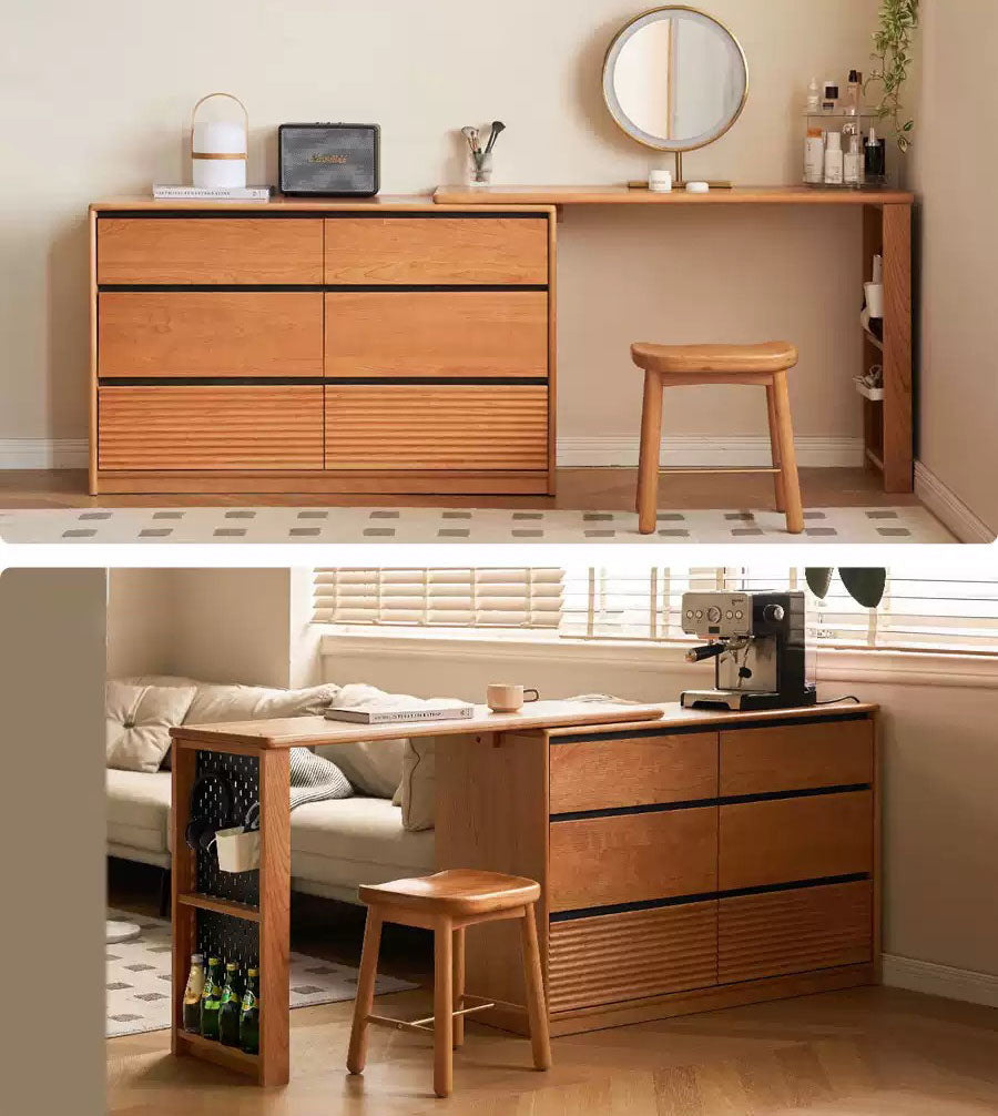 伸長式ドレッサー デスク・チェスト収納付き Y00D10