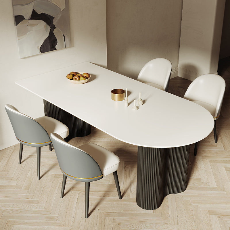 テーブル ホワイト/大理石調模様  セラミック天板 北欧デザイン fxms-3562