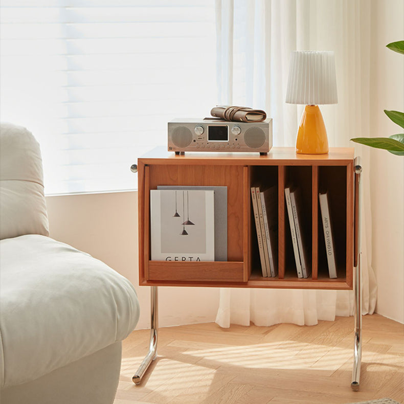 リビング収納ボード サイドテーブル|チェリー材とステンレスの美リシックデザイン fcp-1314