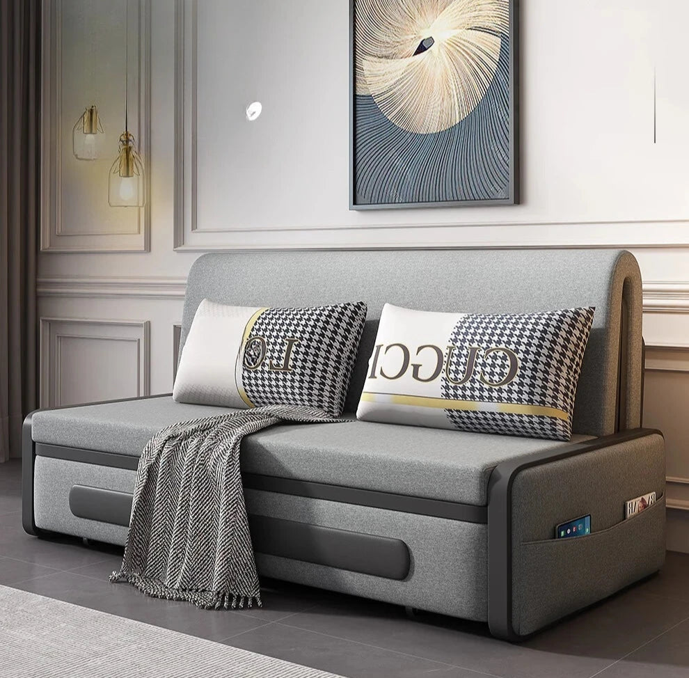 デザイン性抜群のエアレザーソファー - パイン材使用、収納付き、快適なリビング空間を実現! fdh-4761