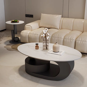 センターテーブル | 高級セラミック&集成材 | 金属フレーム fel-1945 引き出し付き - BestKagu