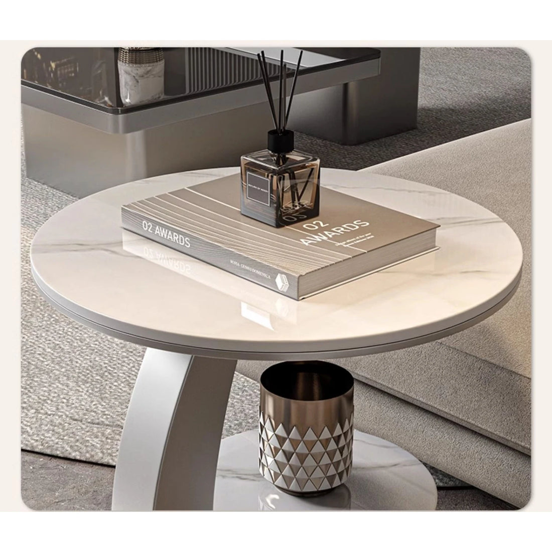 オシャレなリビングを演出 サイドテーブル ソファテーブル セラミック製天板 fel-1946