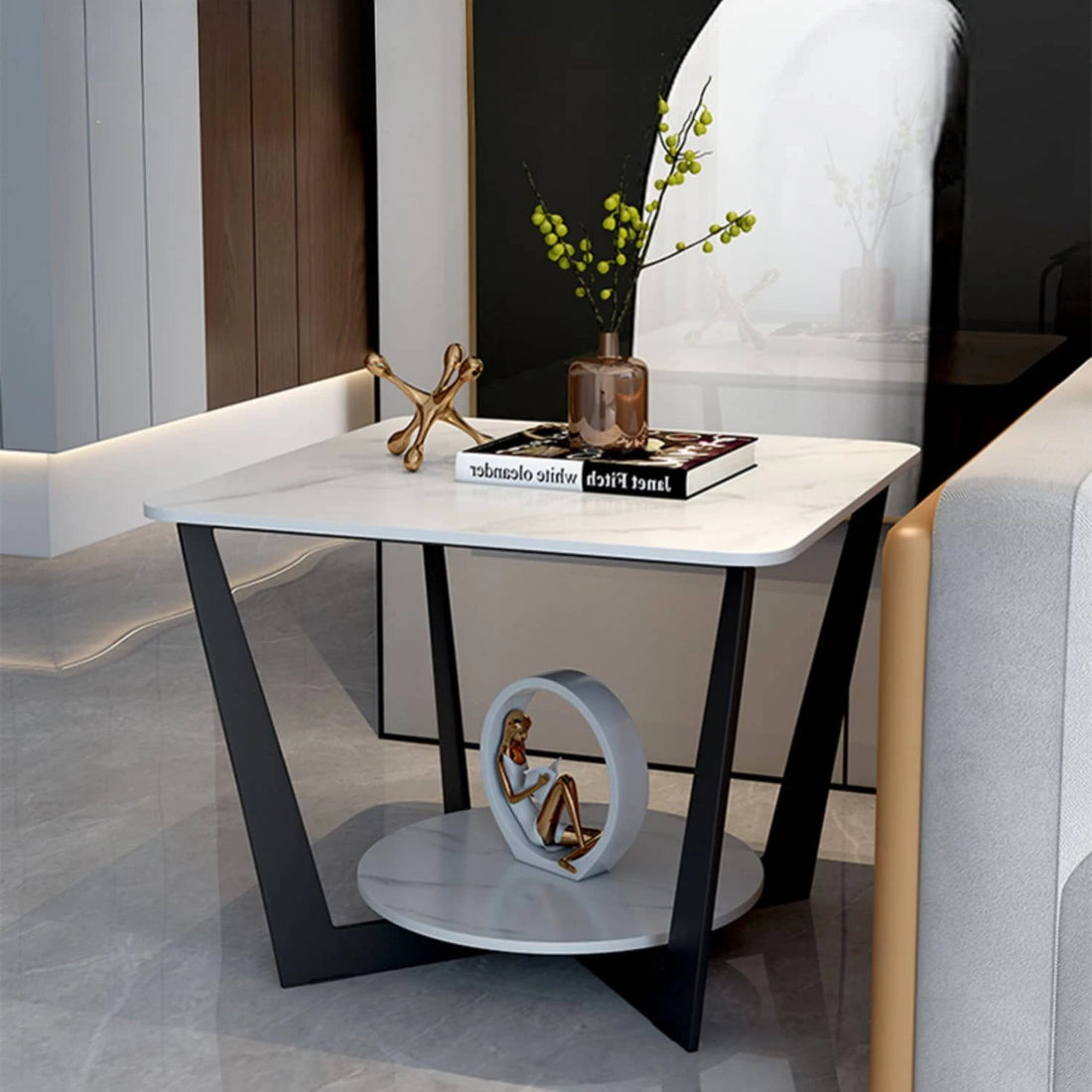 モダンなセラミックセンターテーブル|上質なデザインと機能性を兼ね備えた逸品 fel-1973