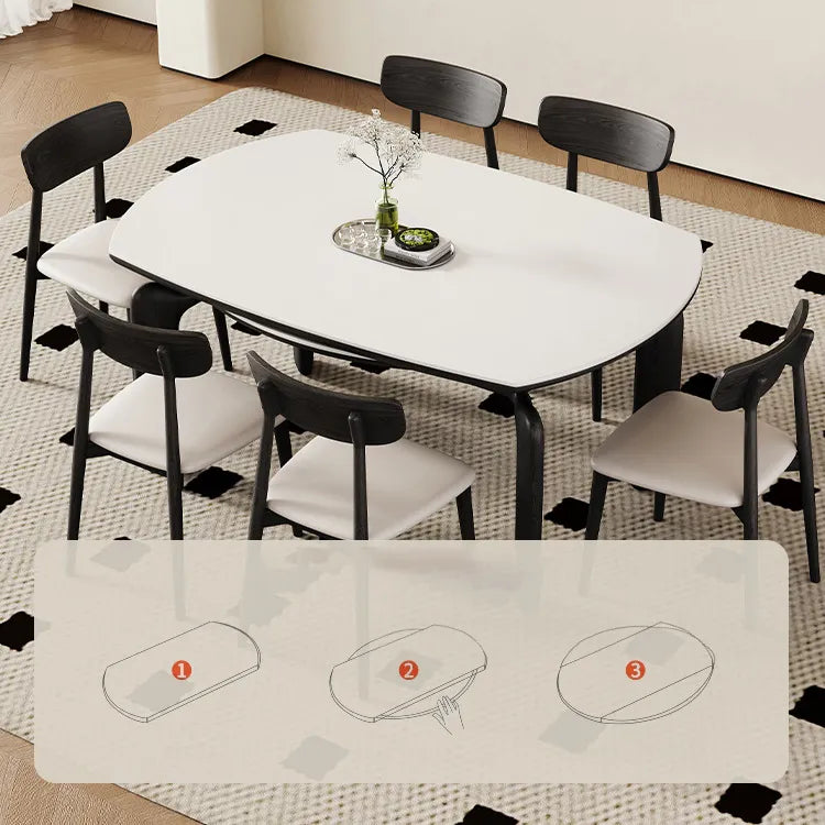 セラミックのダイニングテーブル【伸長式】丸テーブル fjx-2658