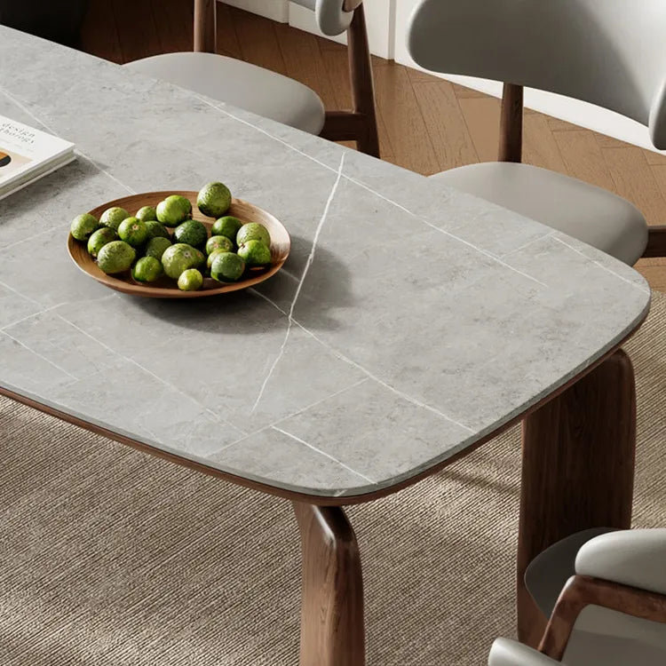 アッシュ材とセラミックのダイニングテーブル 三色展開インテリアスタイルに馴染みやすい fjx-2660