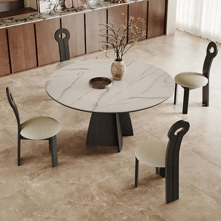 セラミック天板の丸テーブル 伸長機能|素敵なダイニング空間を演出 fjx-2680