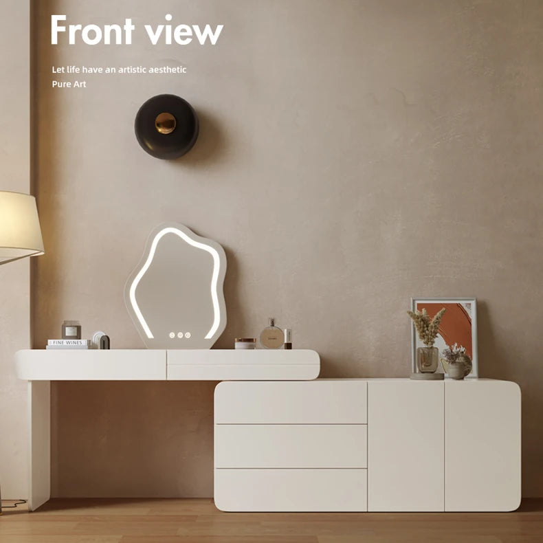 寝室収納 チェストデスク 延長タイプドレッサー【ミラー別途販売】 fkb-4388