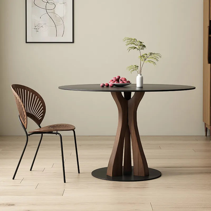 ダイニングテーブル 丸テーブルセラミック製天板 特徴あるの脚デザインfmc-3759