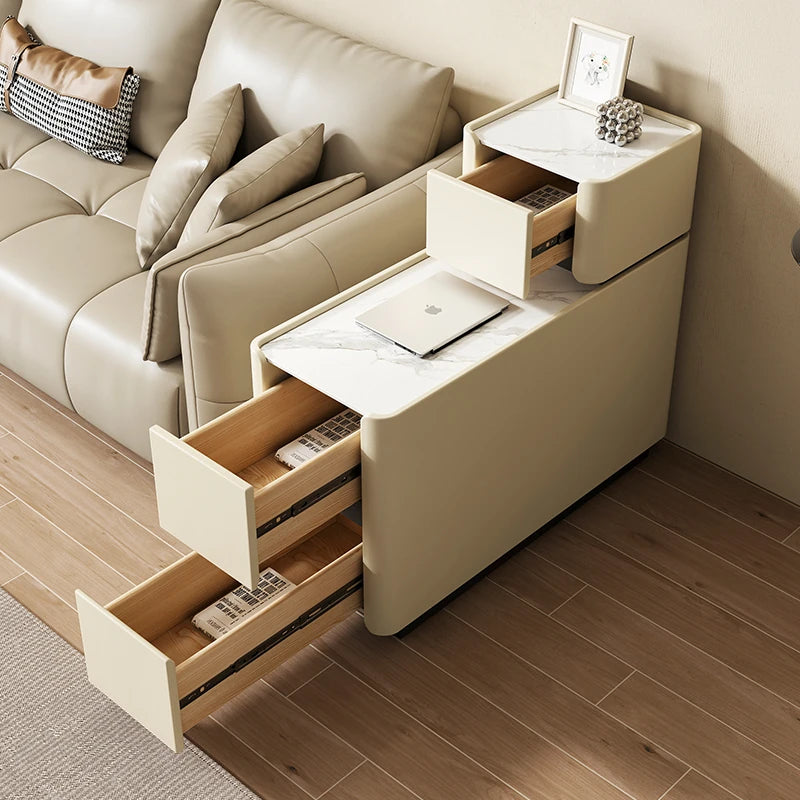 センターテーブル パイン多層板 セラミック 合皮製 おしゃれな収納付きリビングテーブル fmxjs-5351