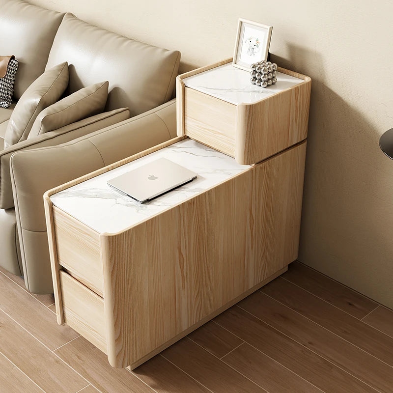 センターテーブル パイン多層板 セラミック 合皮製 おしゃれな収納付きリビングテーブル fmxjs-5351