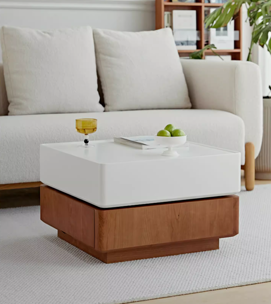 多機能ローテーブル モダンデザイン センターテーブル360°回転OK  fmy-1134