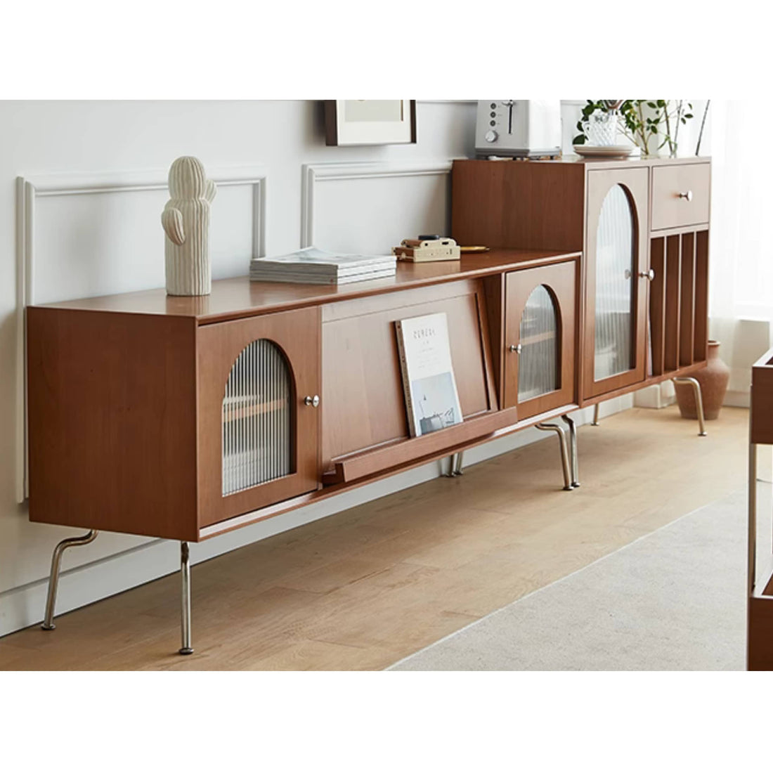 高品質テレビ台 - 多層板&強化ガラス&ステンレス製のモダンデザインfmy-1137 - BestKagu