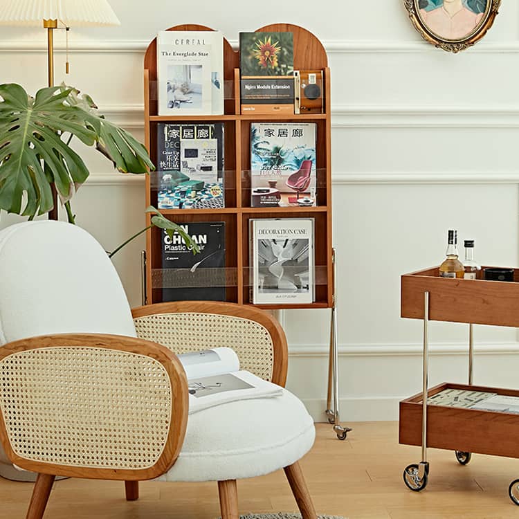 多機能モダンラック — 高品質多層板+ステンレス+アクリル製 fmy-1156