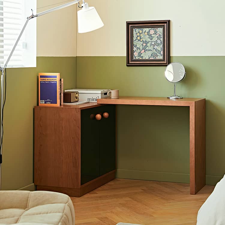 ドレッサー 伸縮式 化粧台 収納付き ブラウン 木目調 おしゃれ fmy-1160 - BestKagu