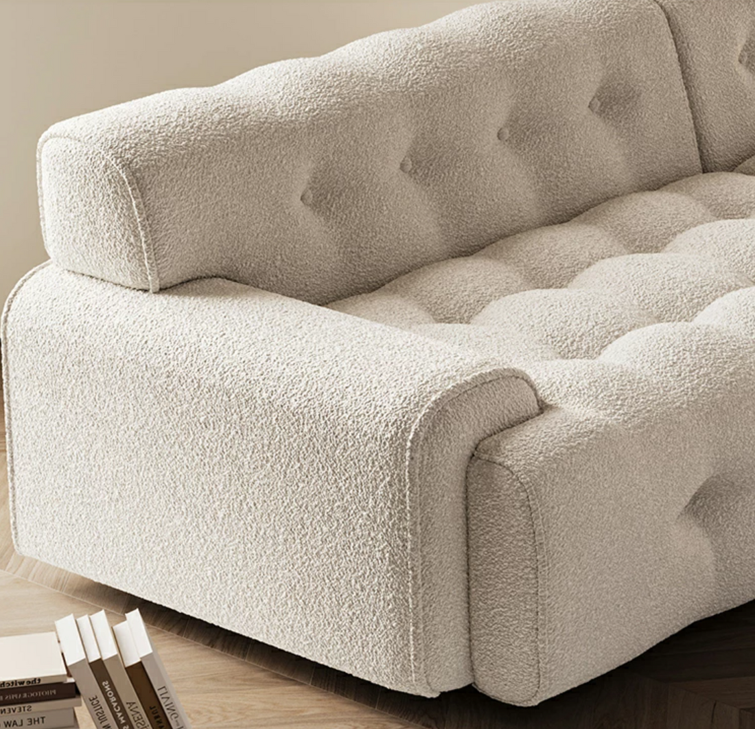 ソファー 木製フレーム&シープボア素材 - 極上の座り心地 fsmy-449