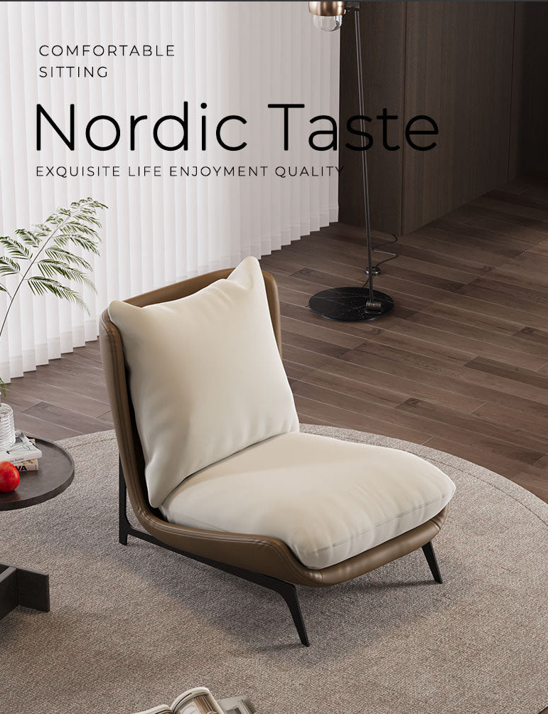 パーソナルチェア ソファーチェア - PUレザー&PPコットン座面  fsmy-453