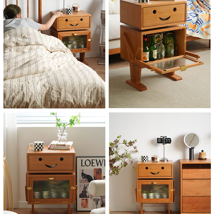 高級チェリー材とガラス使用の多層板キャビネット  fyx-849