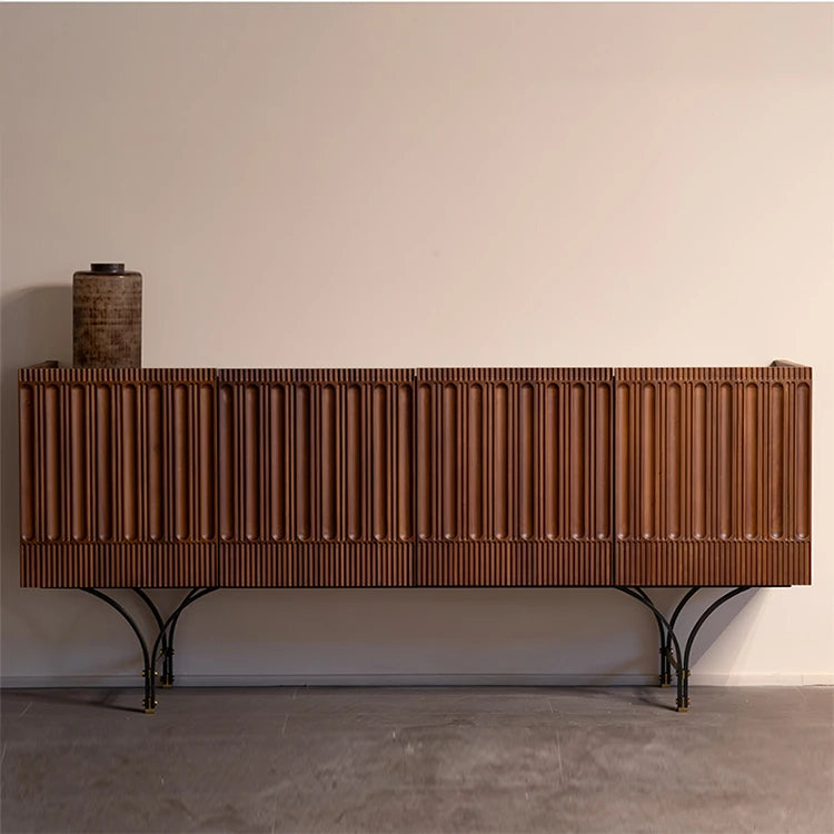 無垢材キャビネット - スタイリッシュなデザインと機能性を兼ね備えた収納家具 fzgf-3104