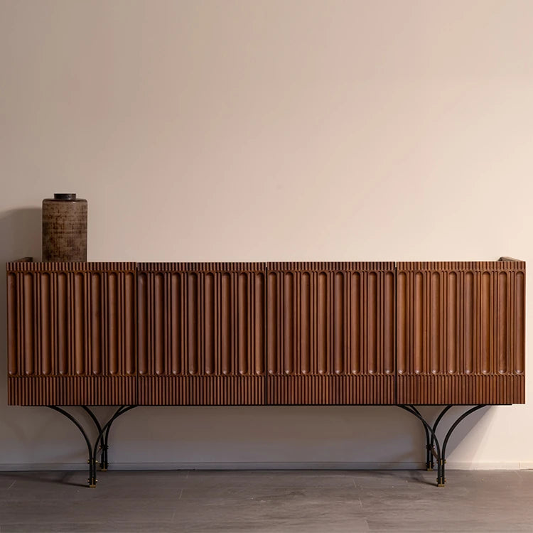 無垢材キャビネット - スタイリッシュなデザインと機能性を兼ね備えた収納家具 fzgf-3104