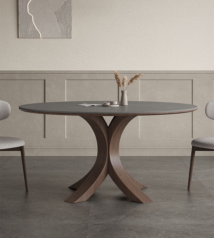 丸テーブル セラミック製天板&スタイリッシュなX型脚|hagst-326