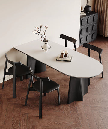 ダイニングテーブル 半楕円形テーブル 壁寄せスクエア&ラウンドテーブル リビングテーブル賃貸マンションhagst-3611