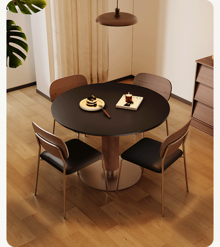 セラミックテーブル 丸テーブル ダイニング 無垢材&ステンレス脚 スタイリッシュなかっこいいデザイン hagst-5520