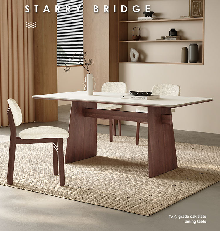 ダイニングテーブル 長方形テーブル セラミック製天板 オーク材フレーム hagst-5523