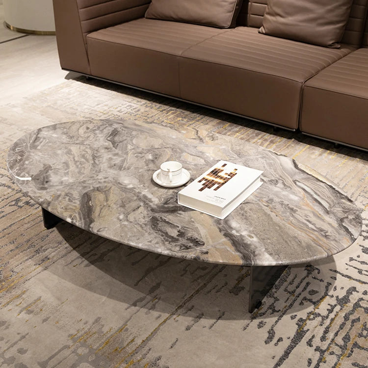 オシャレなセンターテーブル | 天然大理石とステンレス製の豪華