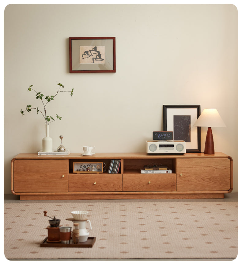 AVラックTVボードリビング収納ボードチェリー材使用 ナチュラル収納家具hcm-004