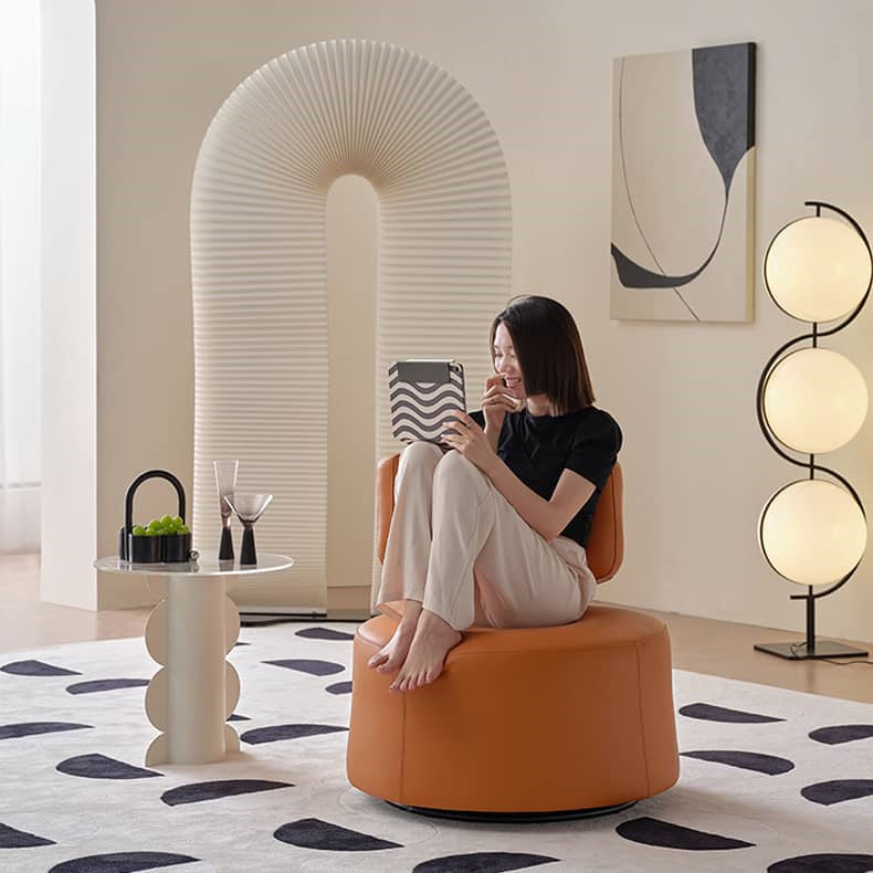 1人掛けソファ パーソナルチェア PUレザー製 360度回転  hksc-976 - BestKagu