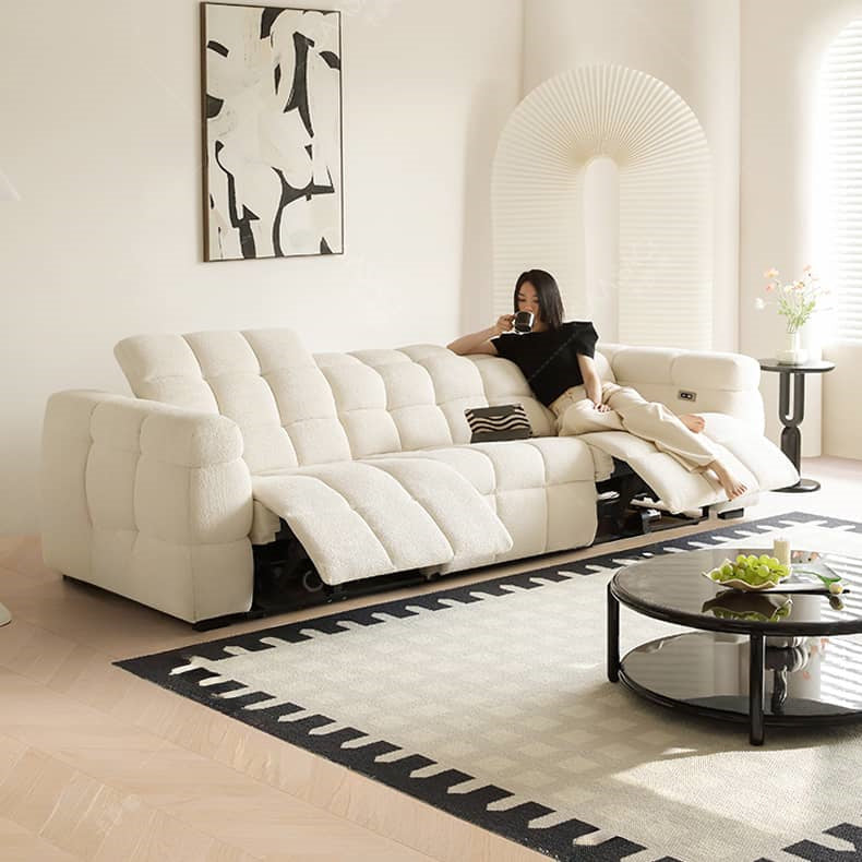 電動ソファー 布張りシープボア生地リクライニン機能 hksc-991