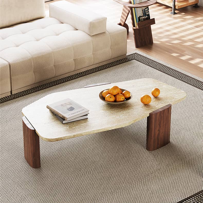 高級感溢れるレッドオーク石製センターテーブル|モダンなリビングにぴったり hlbjm-2008 - BestKagu