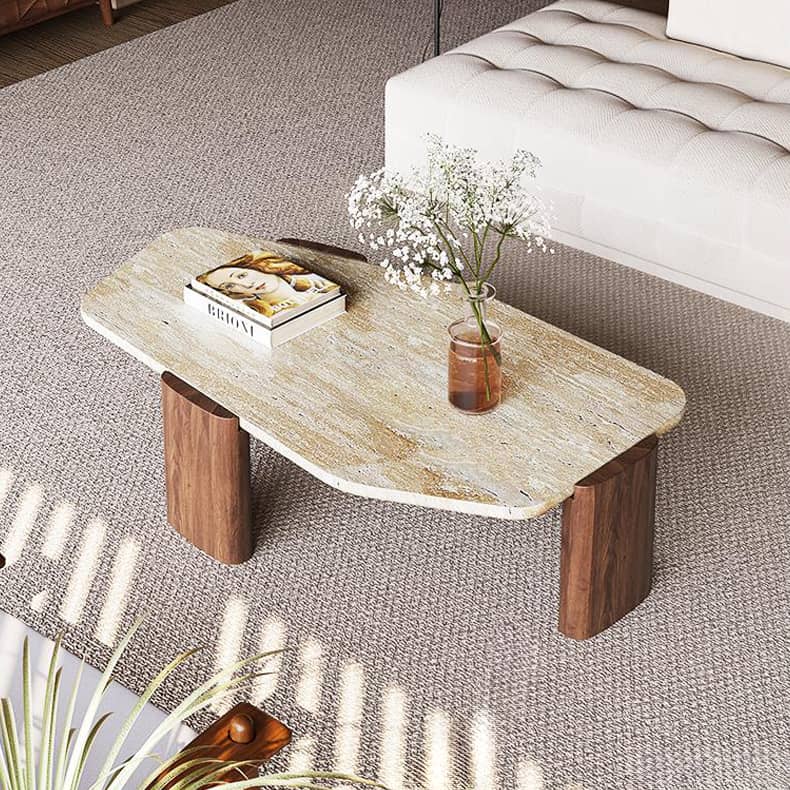 高級感溢れるレッドオーク石製センターテーブル|モダンなリビングにぴったり hlbjm-2008 - BestKagu