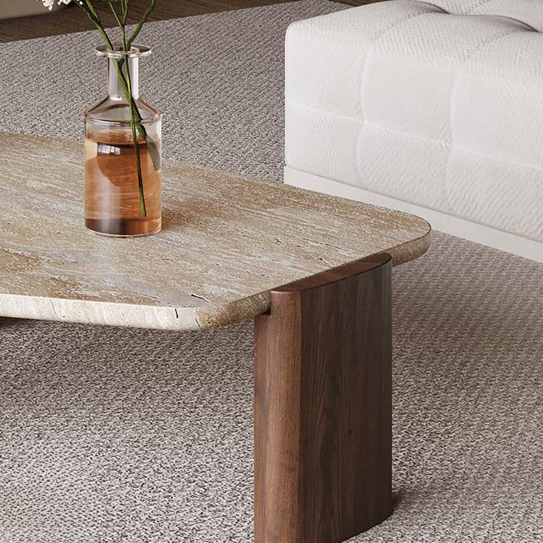 高級感溢れるレッドオーク石製センターテーブル|モダンなリビングにぴったり hlbjm-2008 - BestKagu