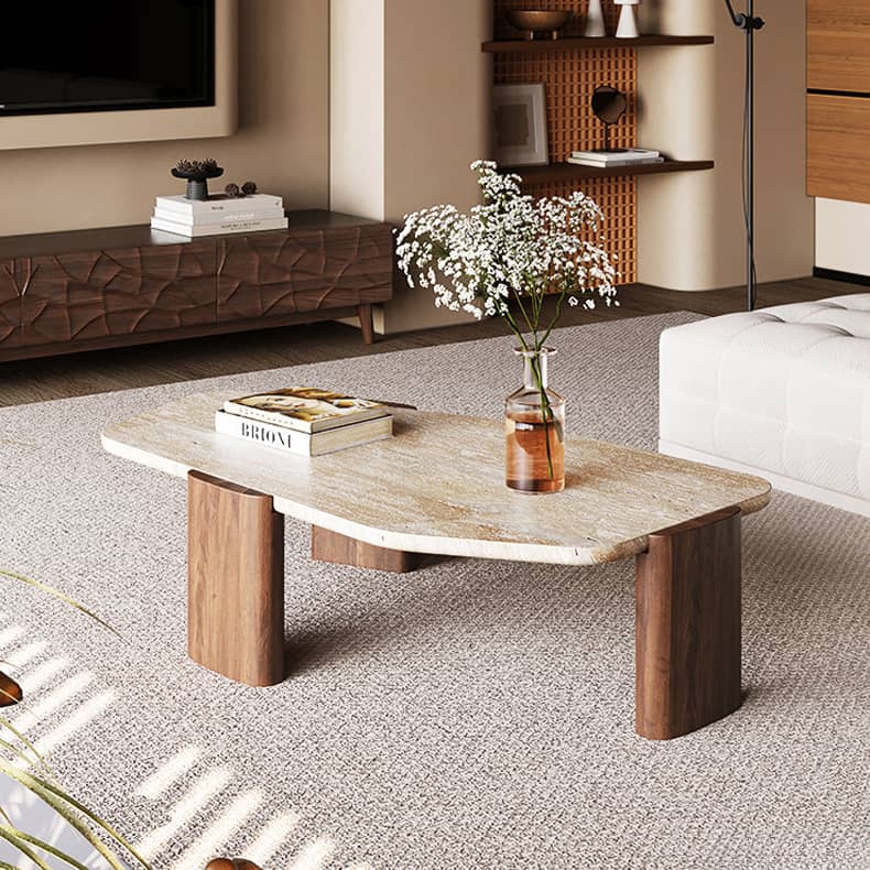 高級感溢れるレッドオーク石製センターテーブル|モダンなリビングにぴったり hlbjm-2008 - BestKagu