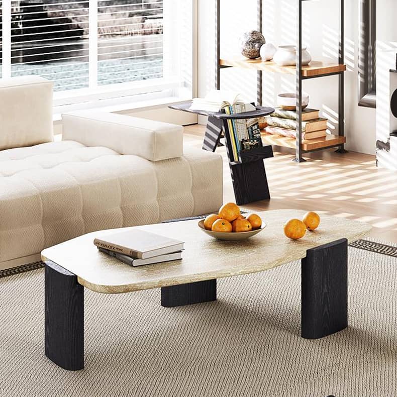 高級感溢れるレッドオーク石製センターテーブル|モダンなリビングにぴったり hlbjm-2008 - BestKagu