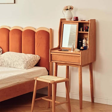 ドレッサー チェリー材多層板製おしゃれな化粧台 hldmz-737