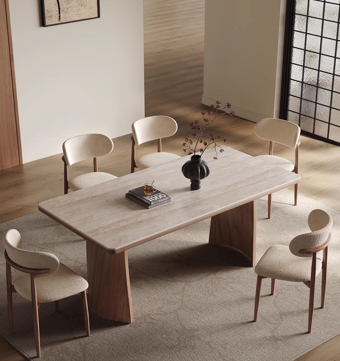 ダイニングテーブル リビングテーブル ベージュ セラミック天板&多層板構造 hqm-3220
