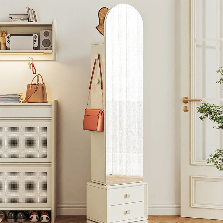 無垢材とガラスのスタイリッシュな全身鏡 - モダンデザインのインテリアアクセント hrvr-5085