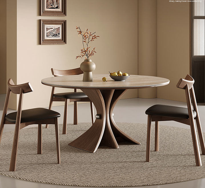 ダイニングテーブル 丸テーブル セラミック天板&木製脚フレームhsgmy-5736