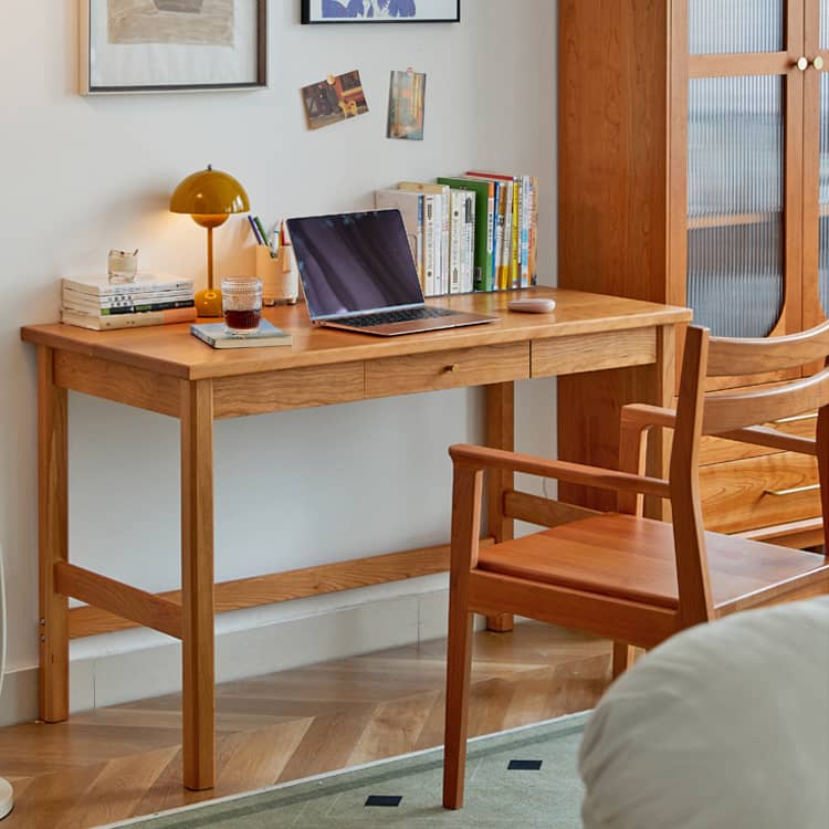 高級感あふれるチェリー材・銅・使用 デスクテーブル hykmq-753 - BestKagu