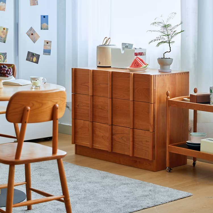 チェリー材多層板 キャビネット チェスト収納|高品質収納 省スペースデザイン hykmq-782