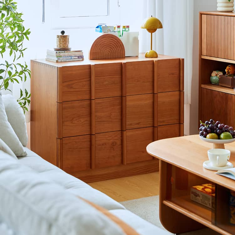 チェリー材多層板 キャビネット チェスト収納｜高品質収納 省スペース